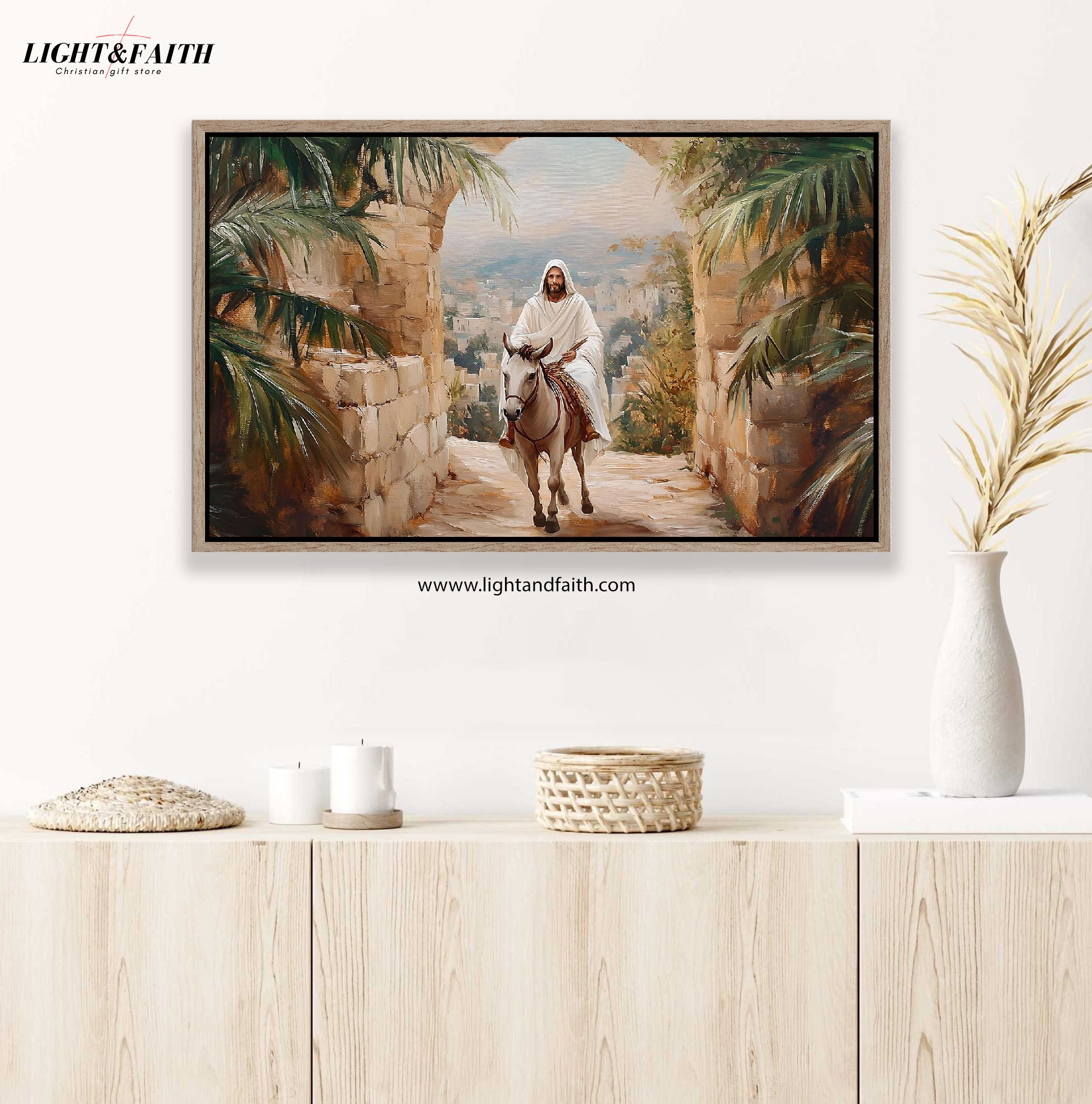 Jesus' Triumphal Entry into Jerusalem Poster, Palm Sunday Wall Art, Christian Wall Art, Holy Week Poster, Bible Art, Easter poster, donkey